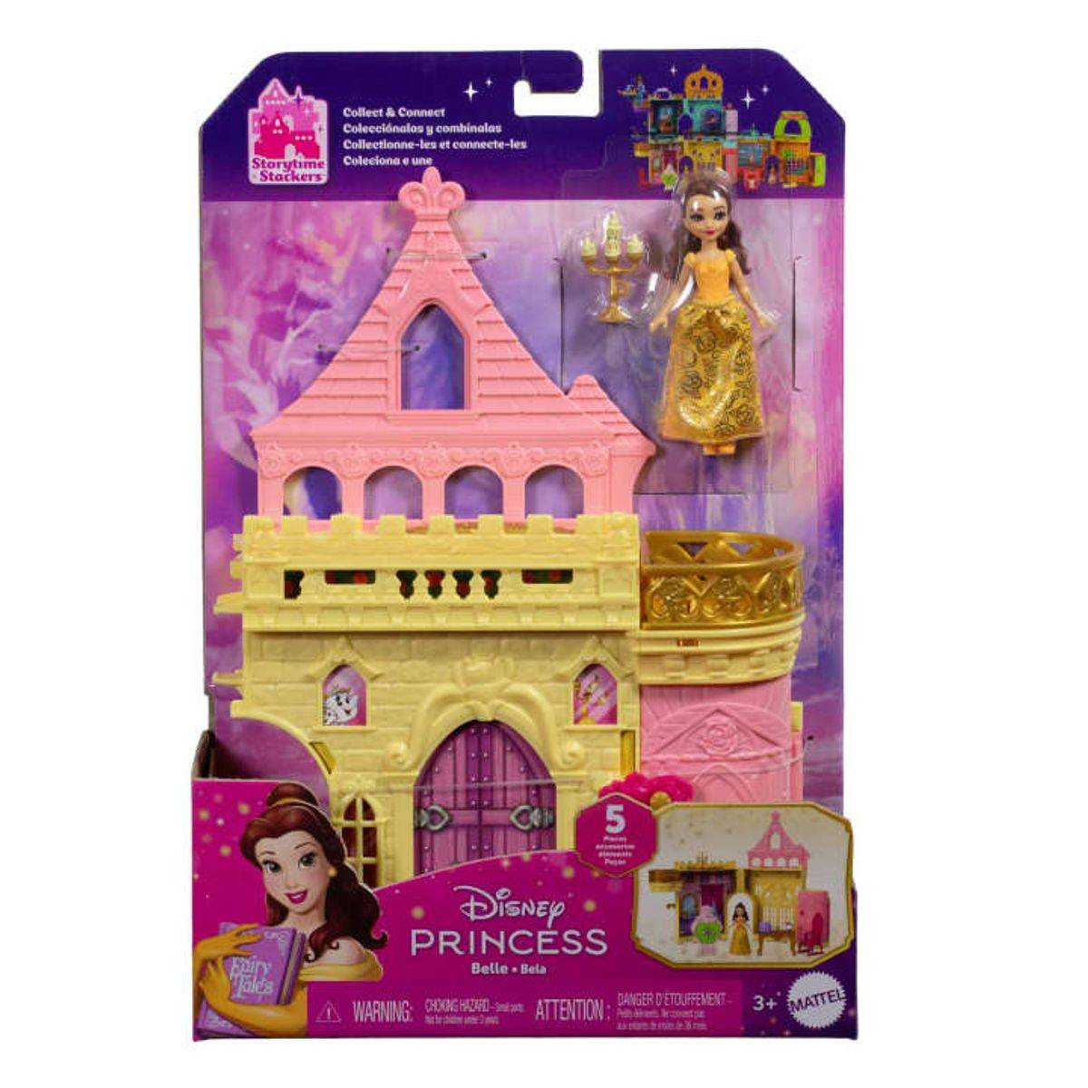 Disney Princess Beauty and the Beast Belle Storytime Stackers Castle Playset, For Age 3+ Years
