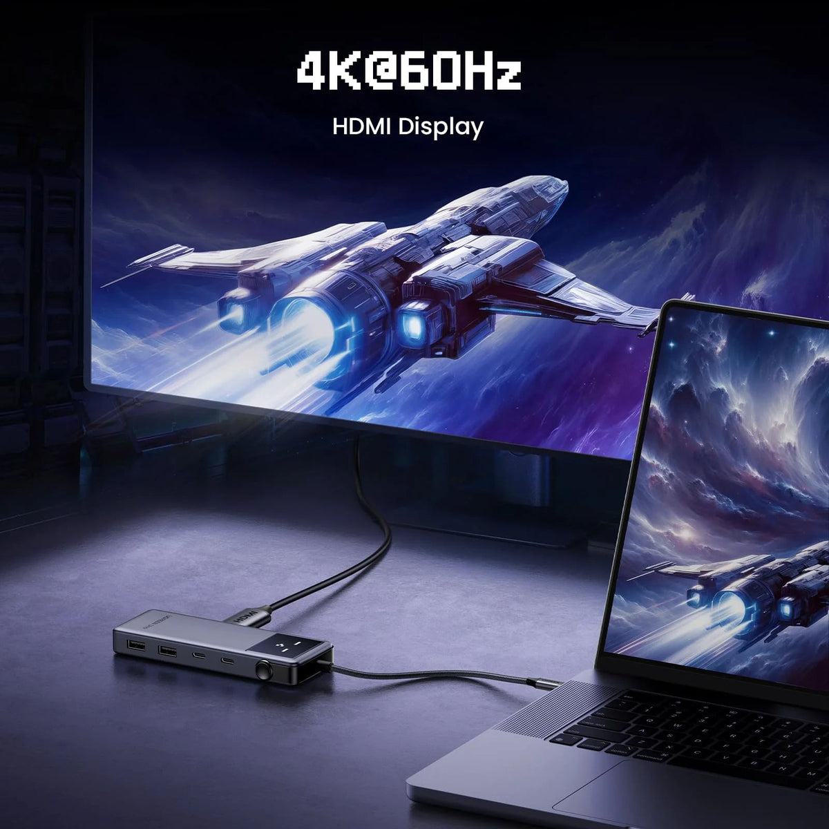 UGREEN CM888 Uno 6-in-1 USB-C Hub with 4K HDMI, 2 USB-A 3.2, 2 USB-C 3.2 and 100W Power Delivery