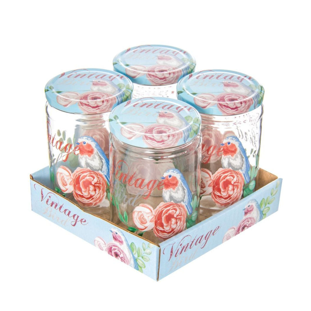 Herevin Glass Jar Set With Metal Lid, 4 Pieces