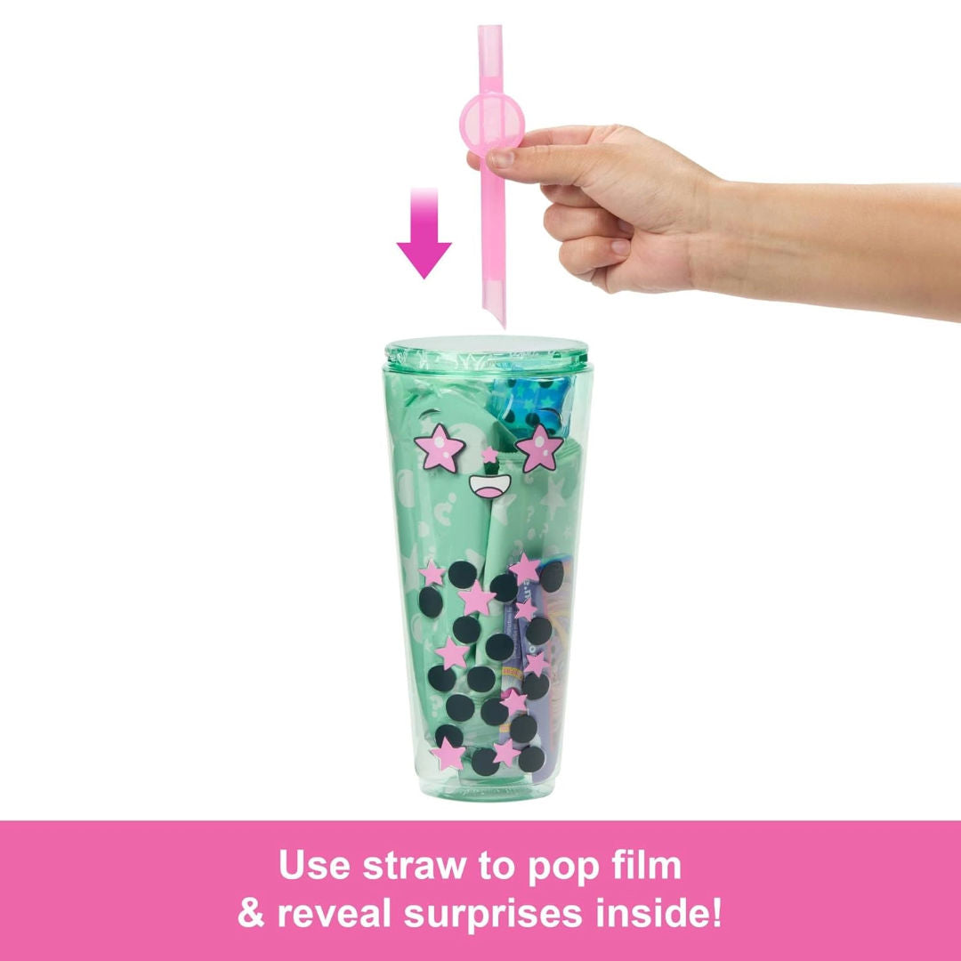 Barbie Pop Reveal Bubble Tea Series Green Tea Fashion Doll & Accessories Set With 8 Surprises, 3+ Years