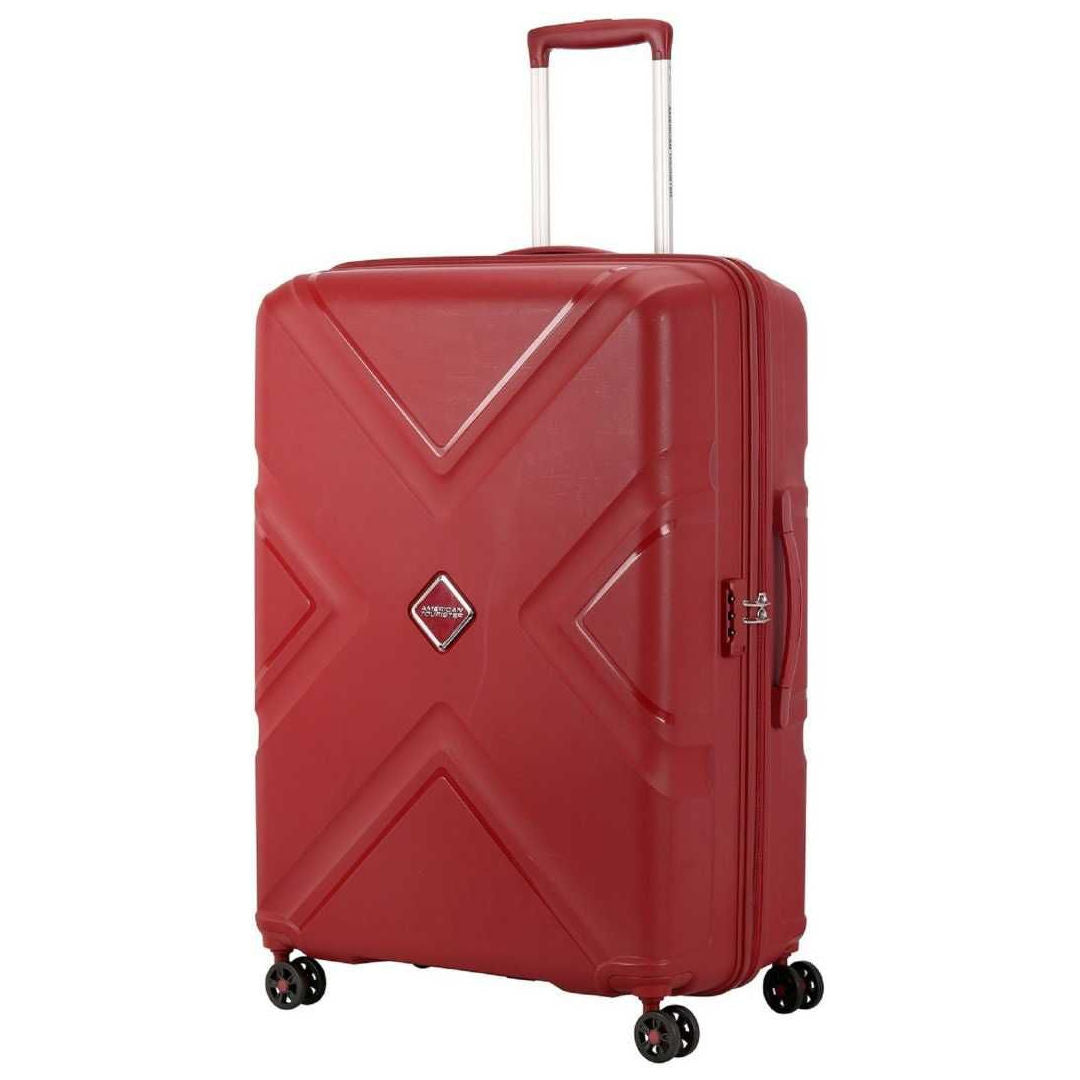 American Tourister Kross Spinner Hard Luggage Trolley Bag, Formula Red