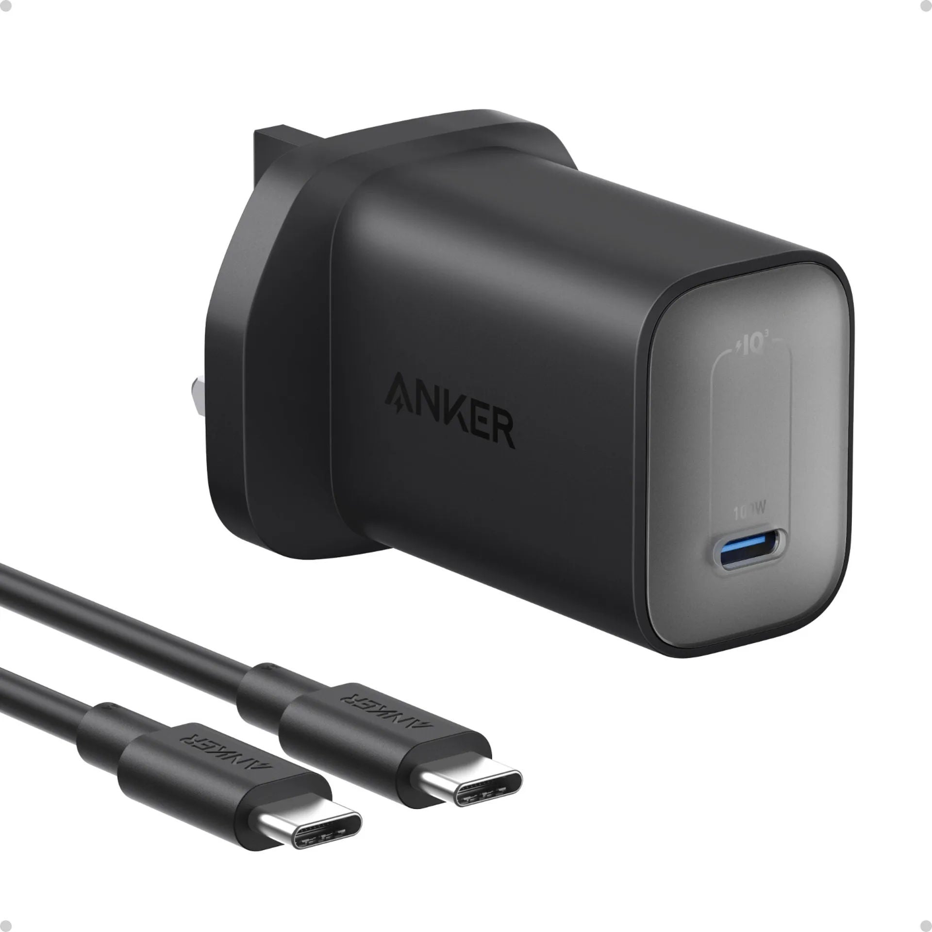Anker 100W Nano Charger with 6ft USB-C Cable, PD Fast Charging, Compact UK Plug, B2679K11