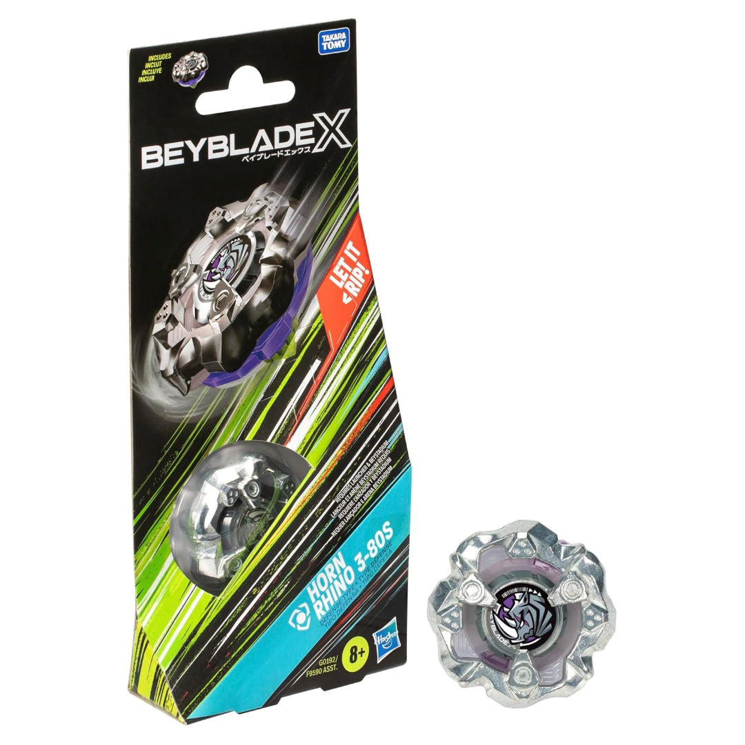 Beyblade X Horn Rhino 3-80S Spinning Top Booster Pack, 8+ years