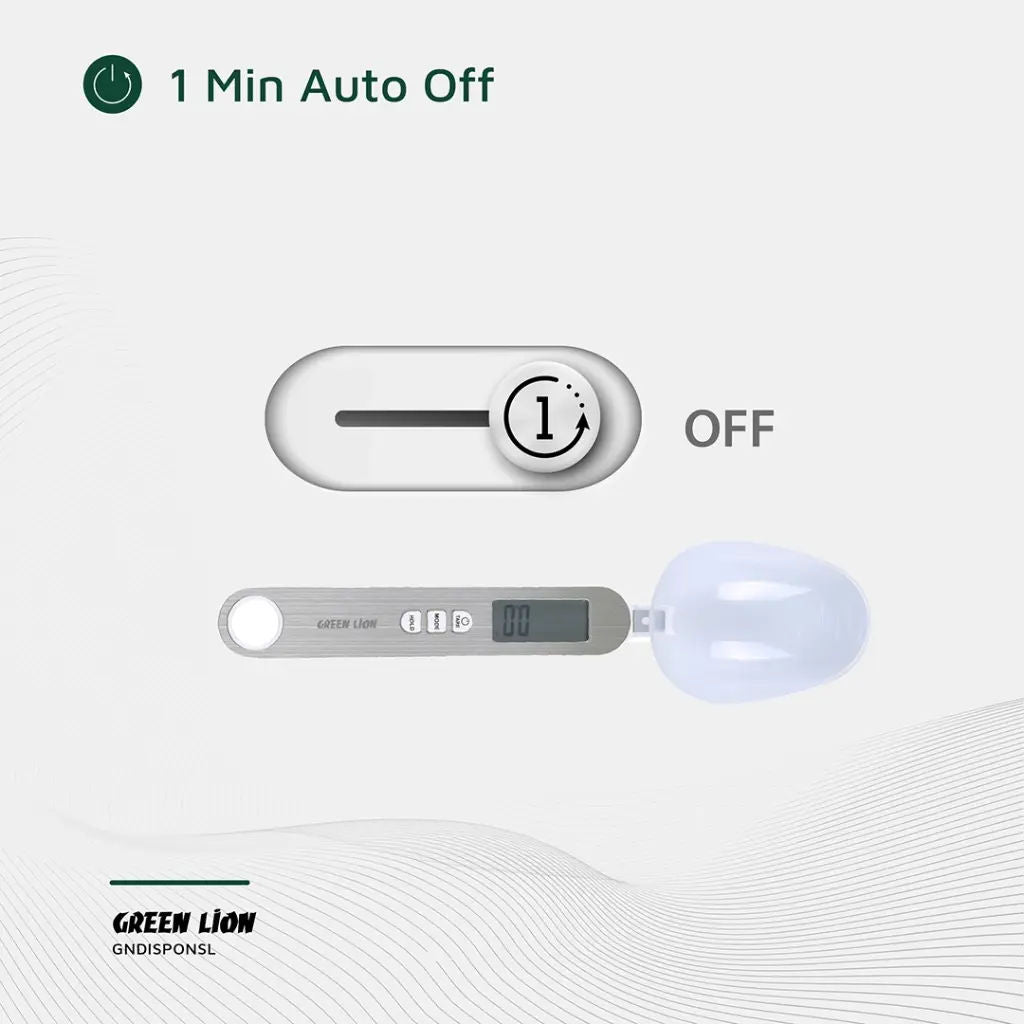 Green Lion Digital Spoon Scale, Precision Kitchen Measuring Spoon with LCD Display, Silver