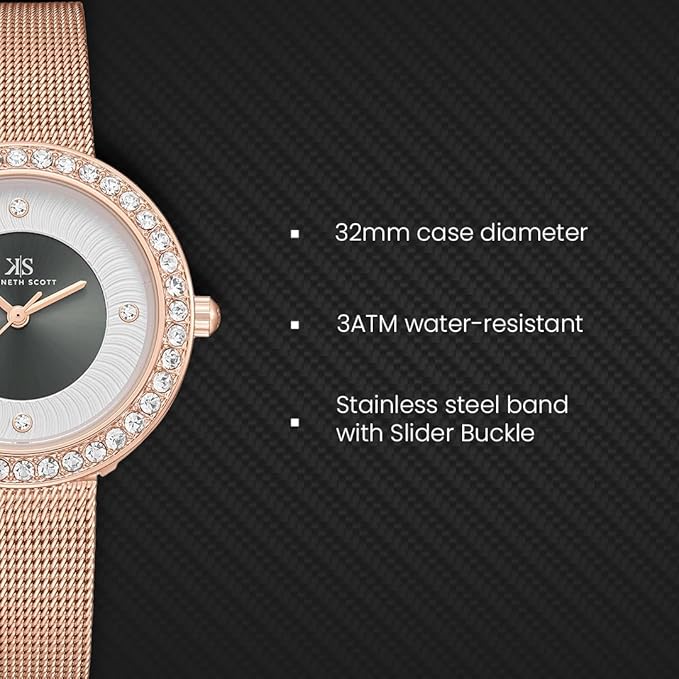 Kenneth Scott Women's Analog Watch, K23535-RMKG