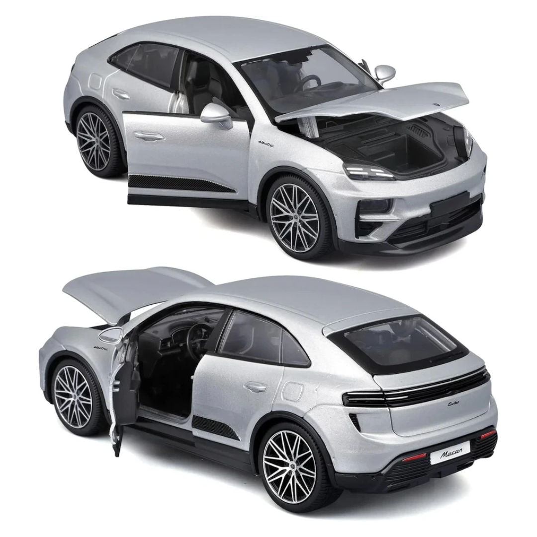Bburago Porsche Macan Turbo Electric Die-cast Car 1:24, Silver, 8+ years