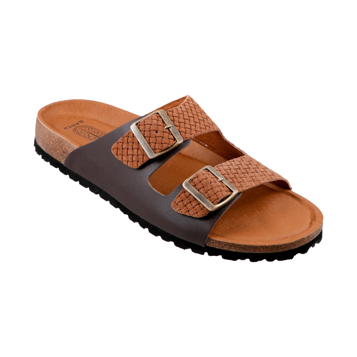 SABER BIRK -2 Men's Genuine Leather Sandals with Cork-Latex Footbed & EVA Sole