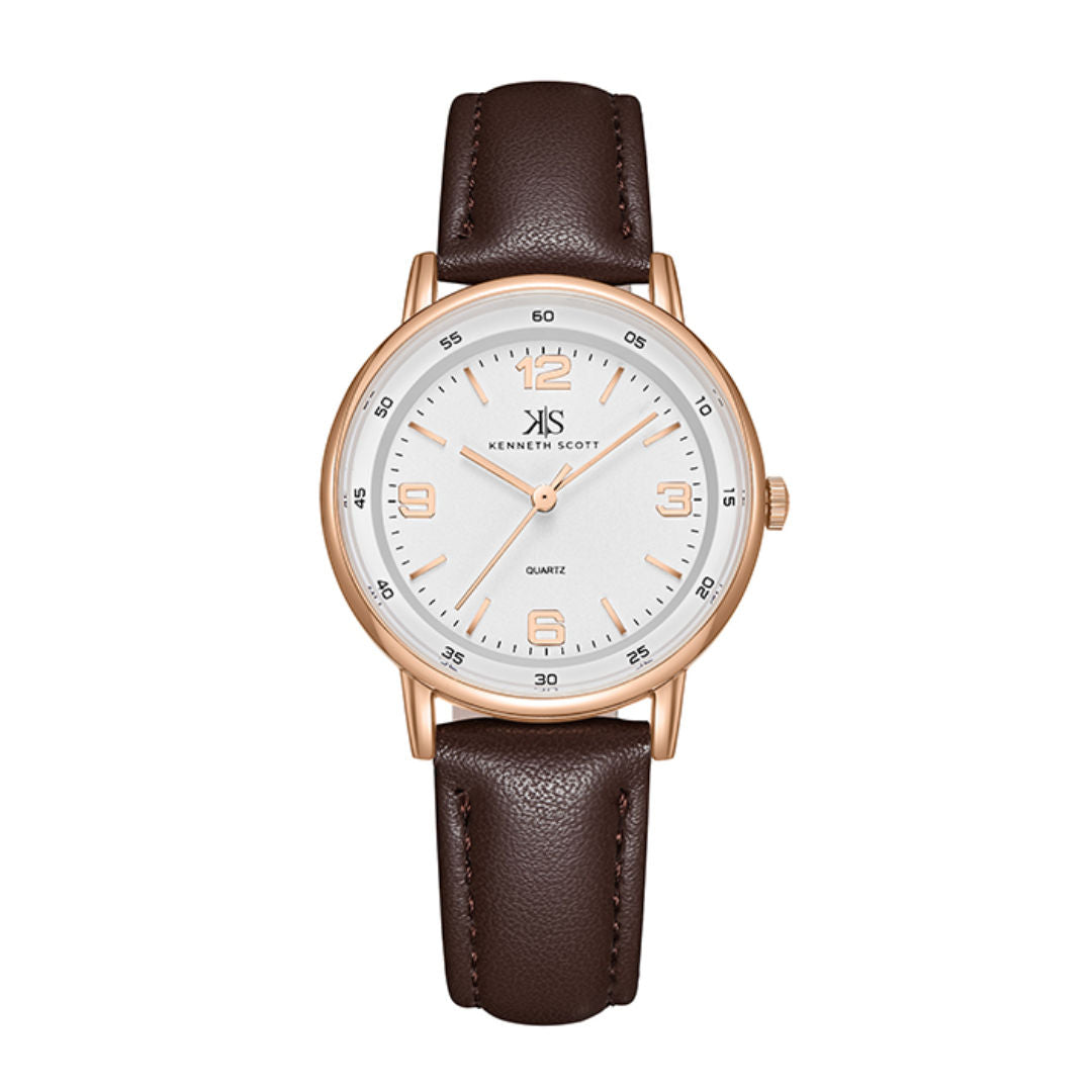 Kenneth Scott Men's Analog Display & Polyurethane Strap Watch