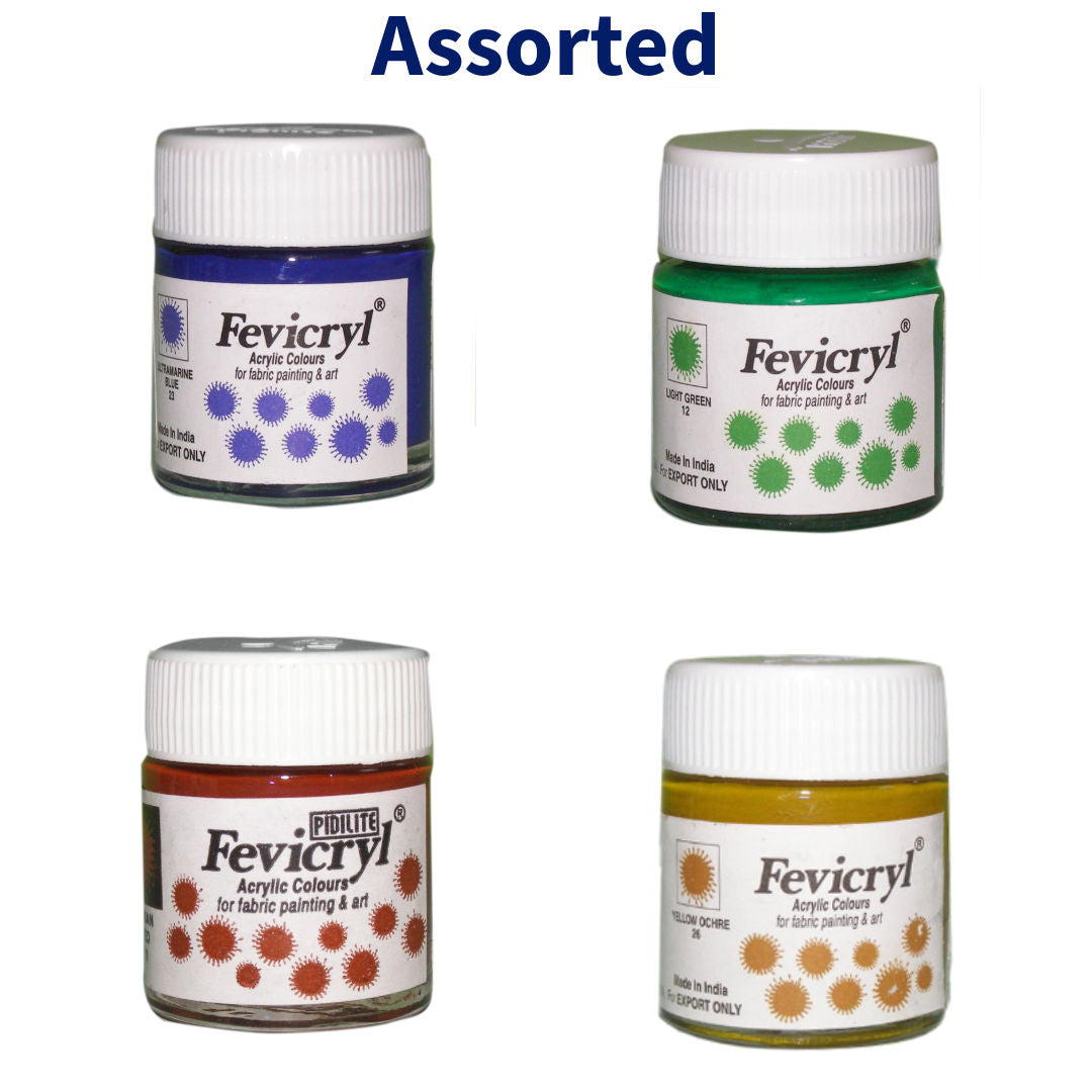 Fevicryl Acrylic Colors, Assorted Colors, 15ml