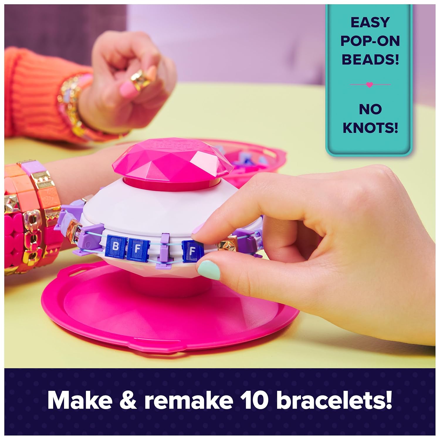 COOL Maker POPSTYLE Bracelet Maker Kit, 1 Machine With Storage, 170 Beads And 22 Reusable Elastic Bands