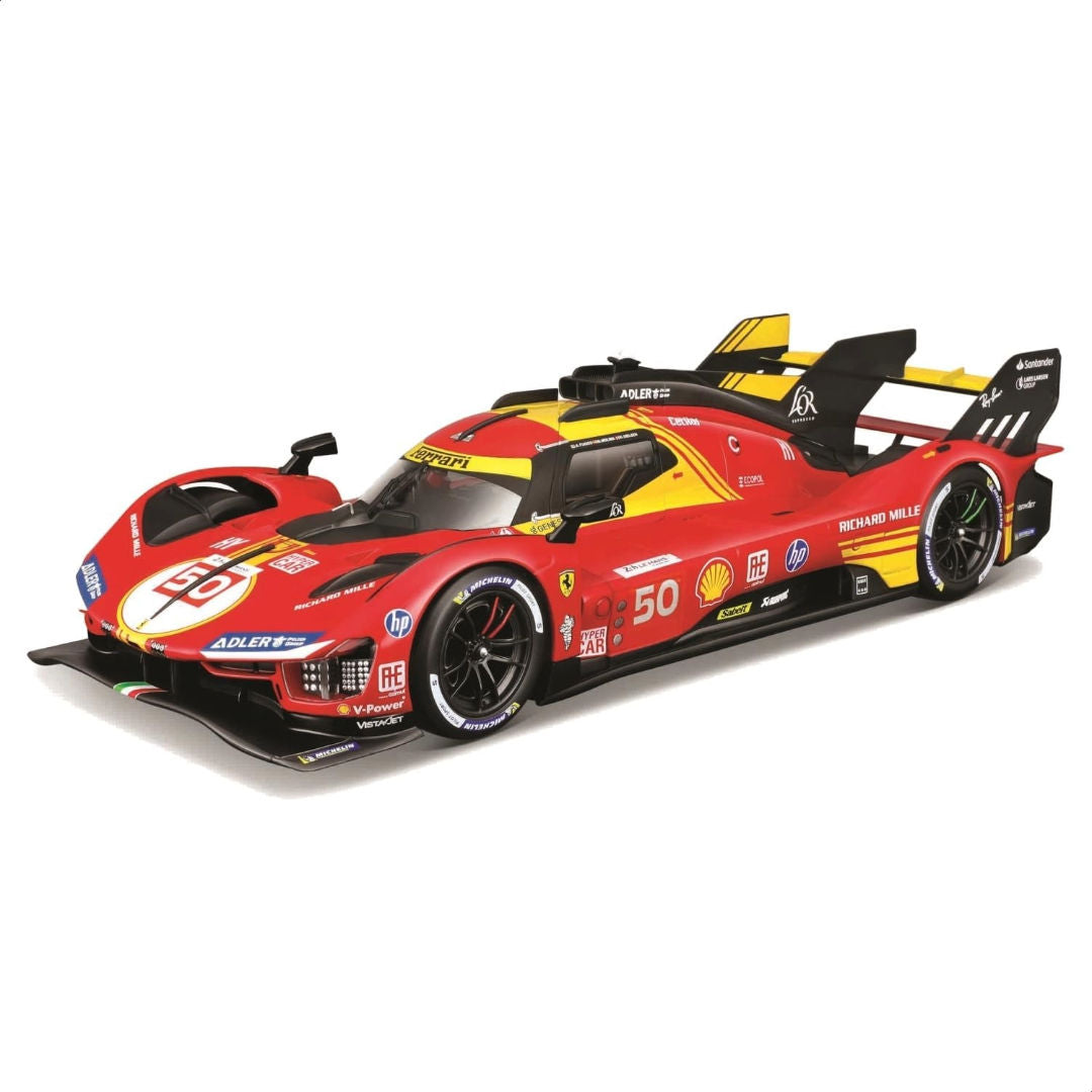 Bburago Racing 24h LeMans Hypercar 2024 Ferrari 499P #50 Antonio Fuoco Die-cast Car (1:24, Red), 14+ years