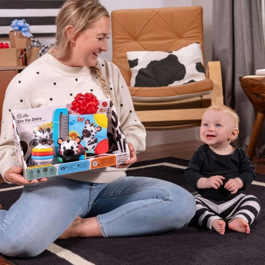 Baby Einstein Zen the Zebra 3-Piece Holiday Gift Set, 3 Months+