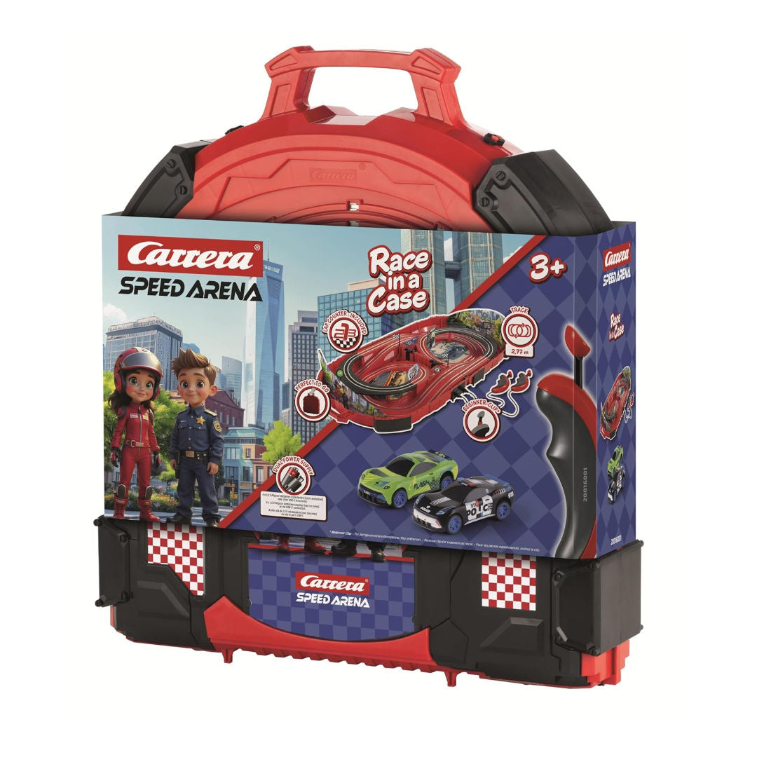 Carrera Speed Arena Race In A Case Police Chase Slot Car Racing Set 1:50, Green/Black, 3+ years