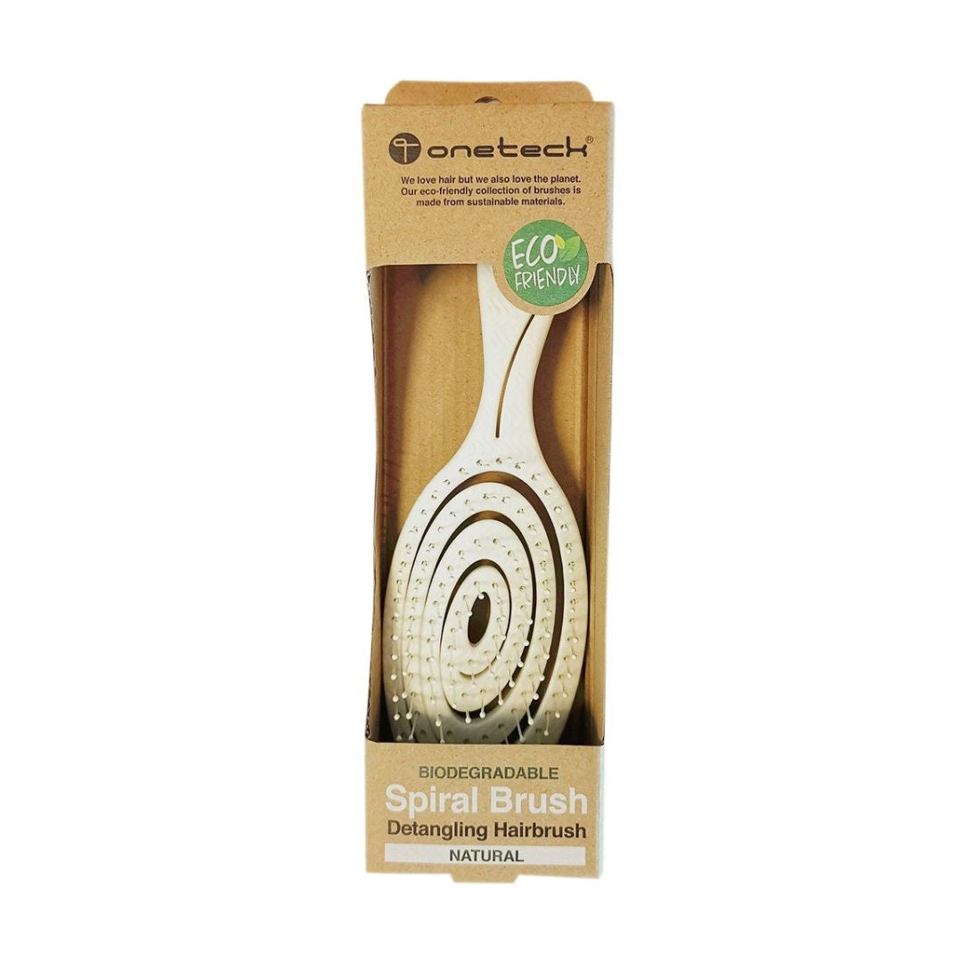 onetech Biodegradable Spiral Detangling Hair Brush
