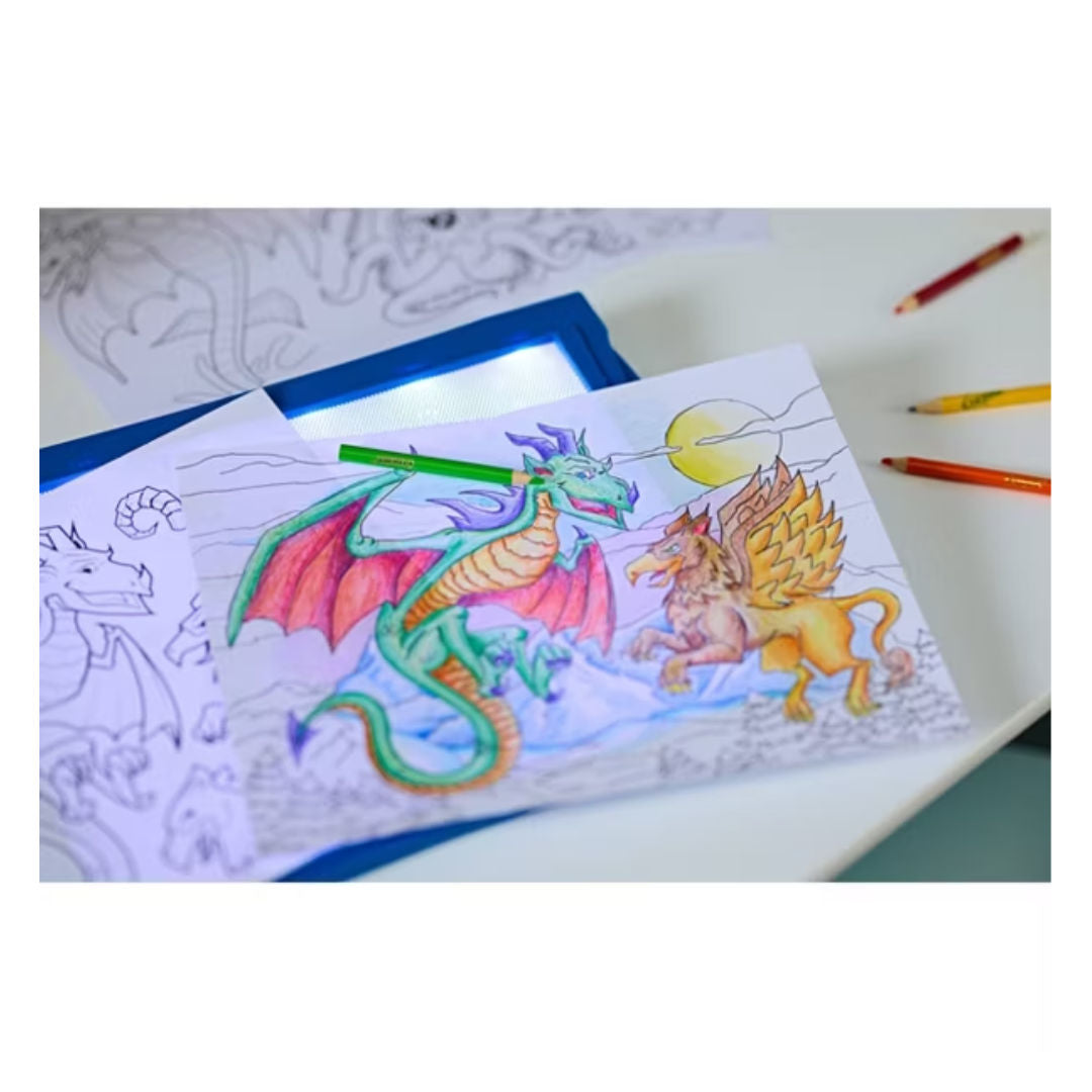 Crayola LIGHT-UP TRACING PAD, Blue, Includes 34 Pieces