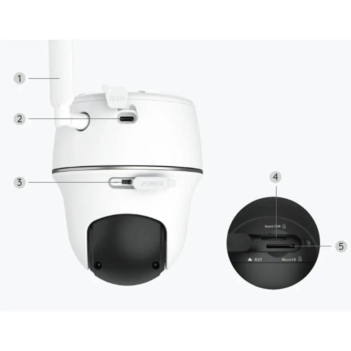 Reolink Go PT Plus B4GPT2K03 5MP 4G LTE Pan & Tilt Battery Security Camera with Solar Support