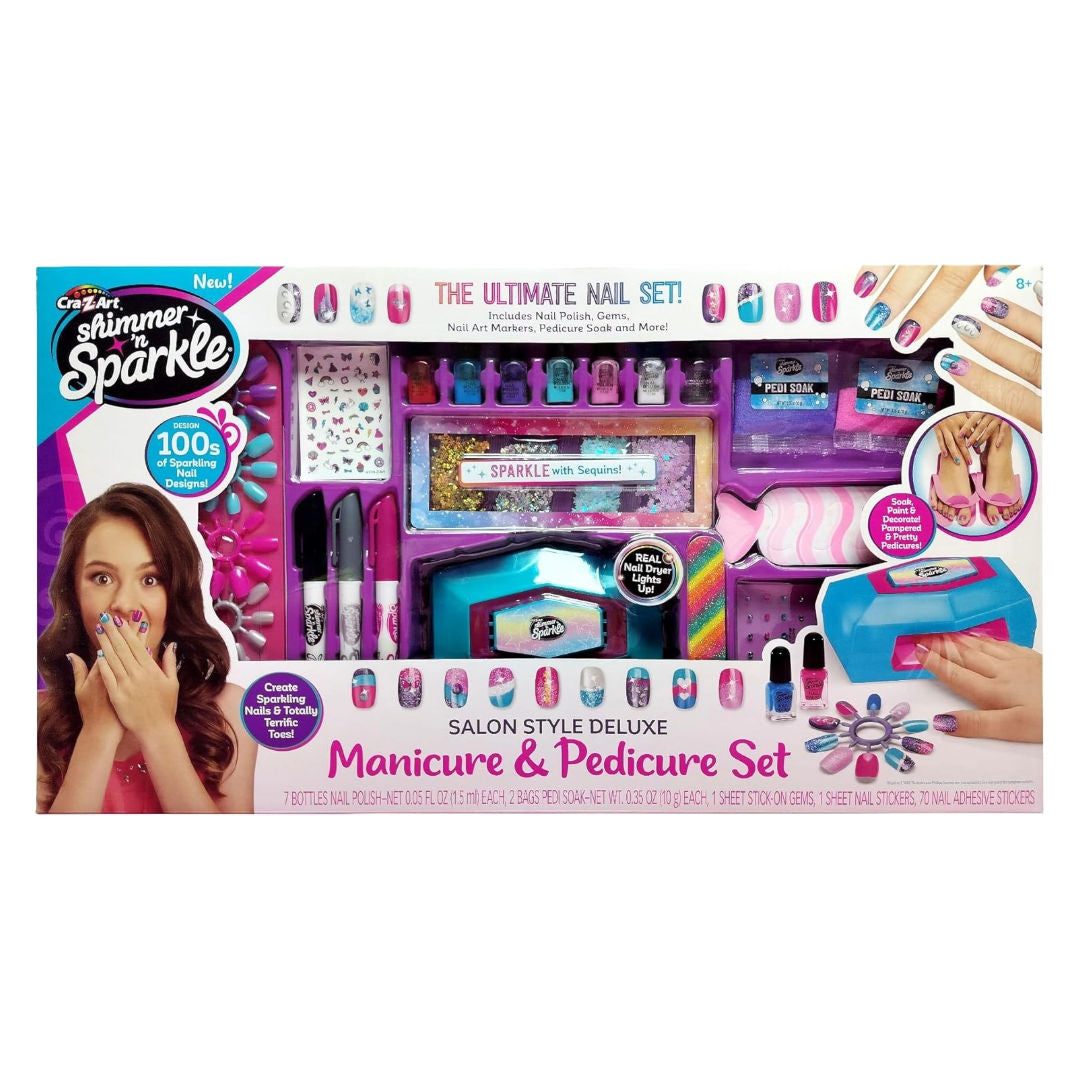 Cra-Z-Art Sparkle Salon Style Deluxe Manicure & Pedicure Set, 8+ Years