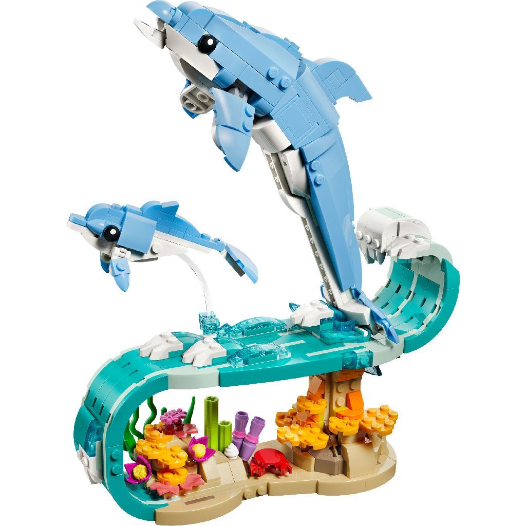 LEGO Creator 3 in 1 Sea Animals, Beautiful Dolphins Building Set for Ages 9+, 542 Pieces