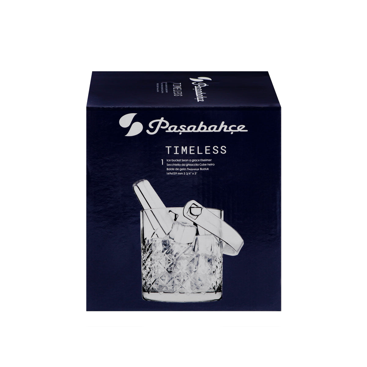 Pasabahce Timeless Ice Bucket With Tongs, 1 Litre