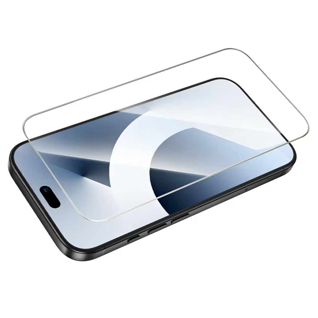 Hoco A43 Stainless Steel Frame Full Screen HD Tempered Glass for iPhone 18 Pro Max, iPhone 17 Pro Max, HD & High Transparency, Stainless Steel Frame