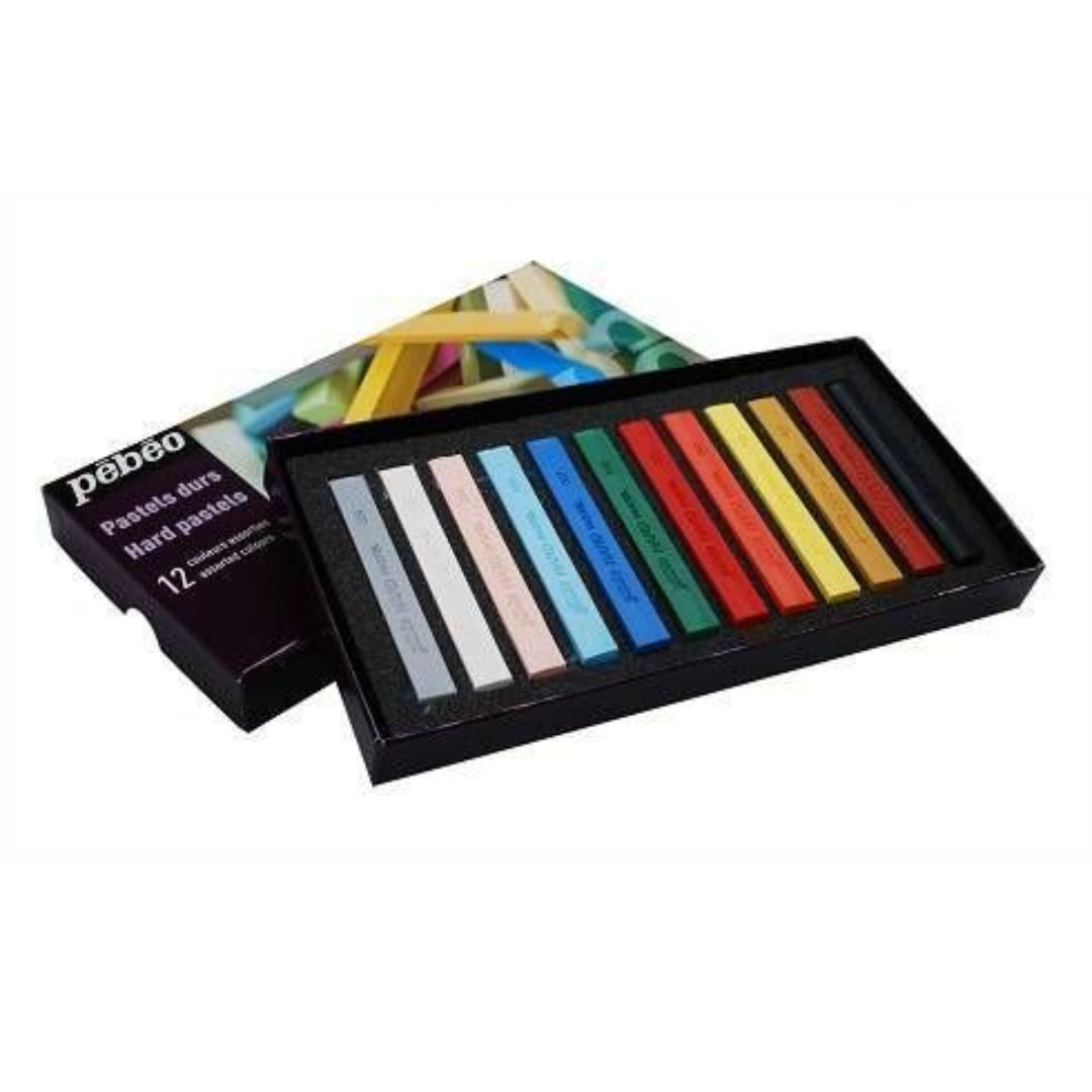 Pebeo Square Hard Pastels Set, 12 Colors, 400300