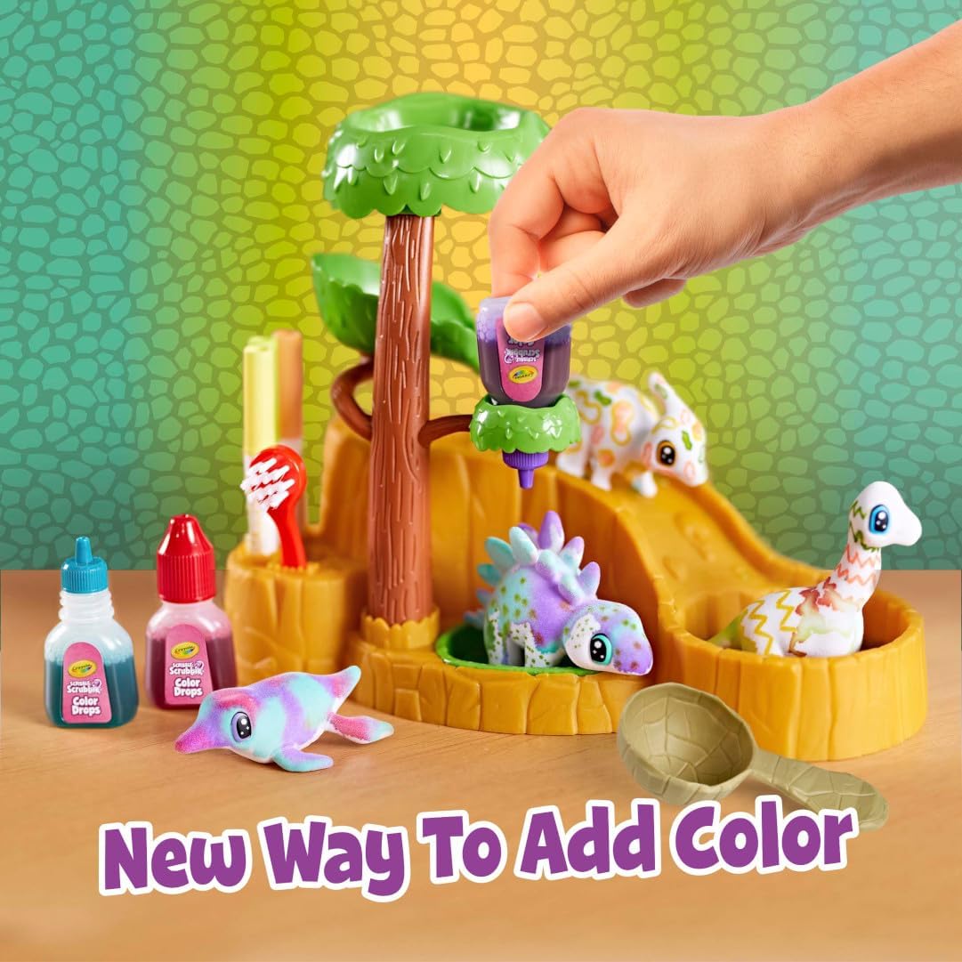 Crayola SCRIBBLE Scrubbie, Pets Dinosaur Waterslide Paint Kit