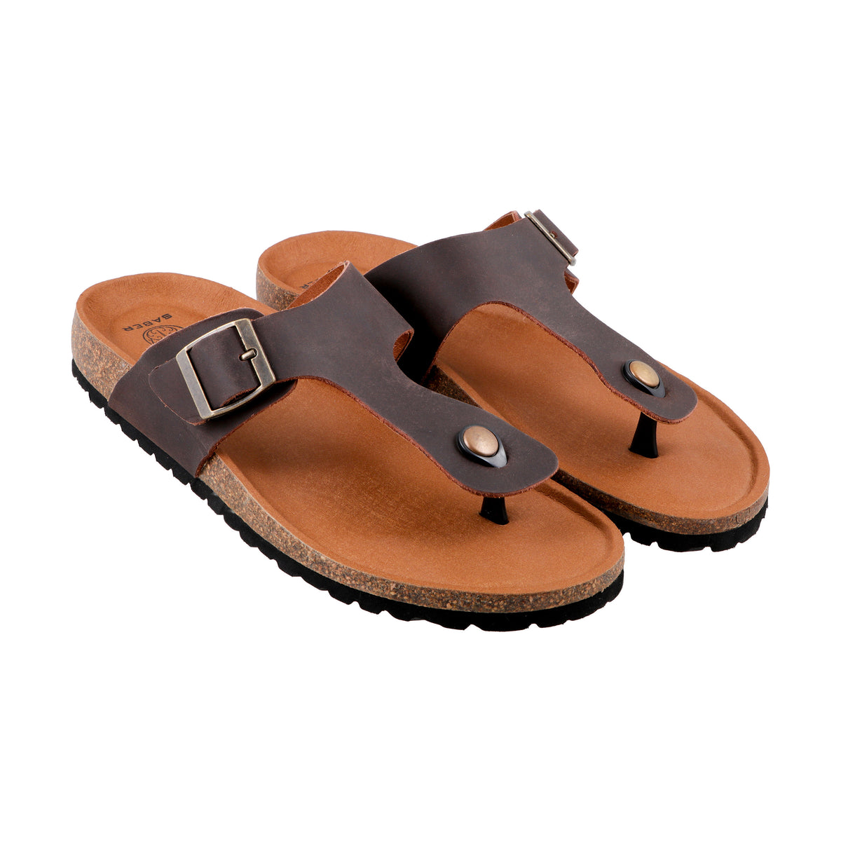 SABER BIRK -1 Men's Genuine Leather Sandals with Cork-Latex Footbed & EVA Sole