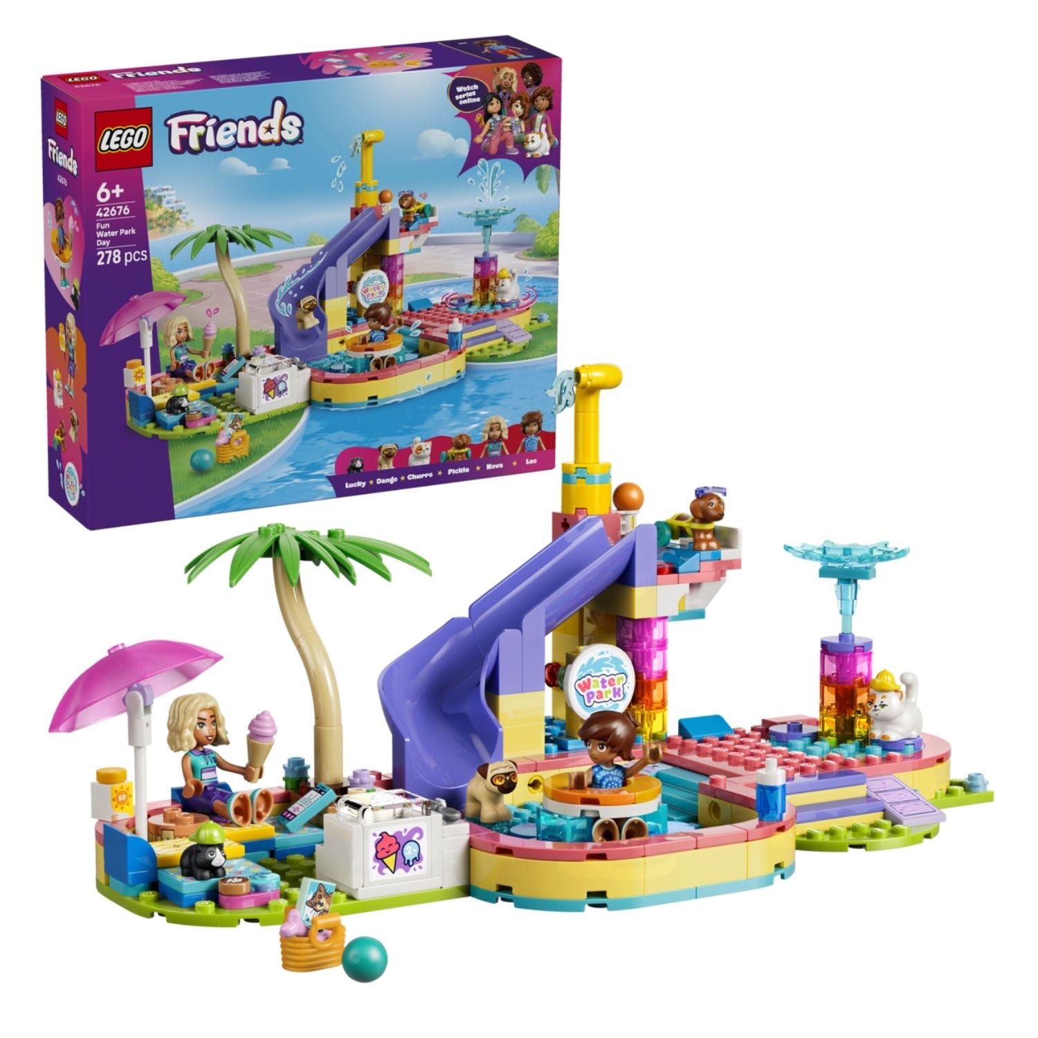 LEGO Friends 42676 Fun Water Park Day Building Toy Set, 278 Pieces for Girls Ages 6 Years and Above