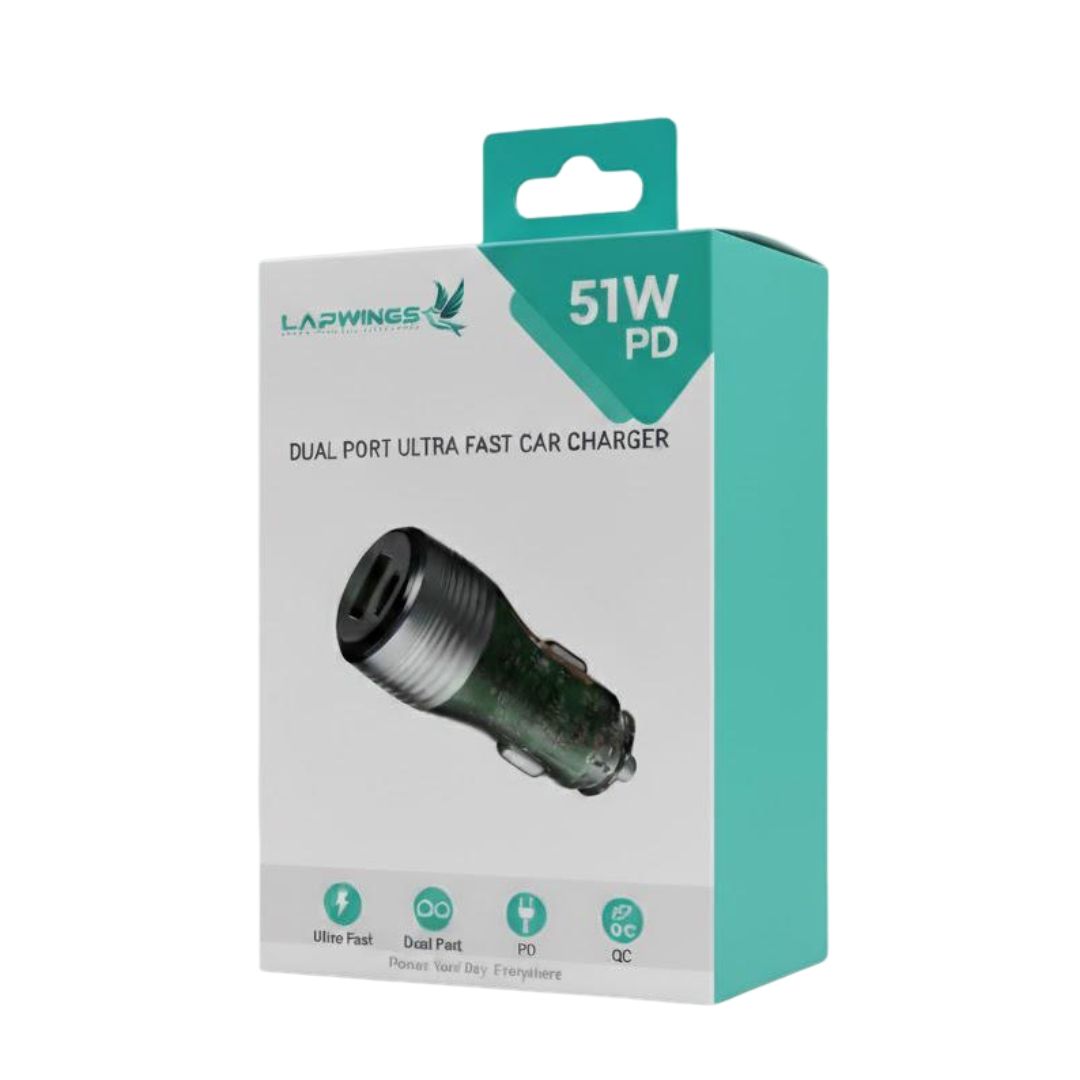 Lapwings 51W PD QC Dual Port Car Charger