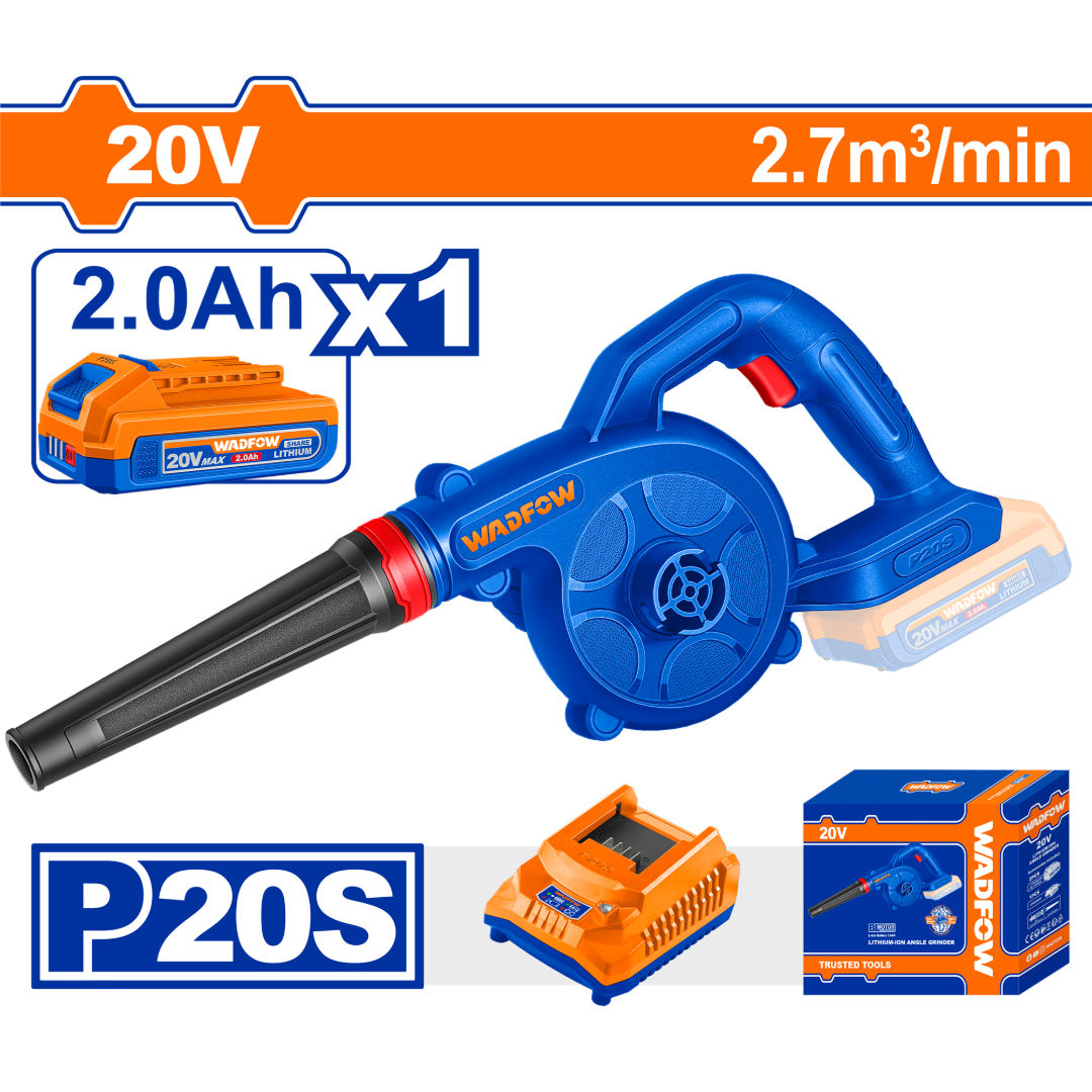 WADFOW 20V Cordless Blower Kit, 18,000rpm, 2.7 m³/min