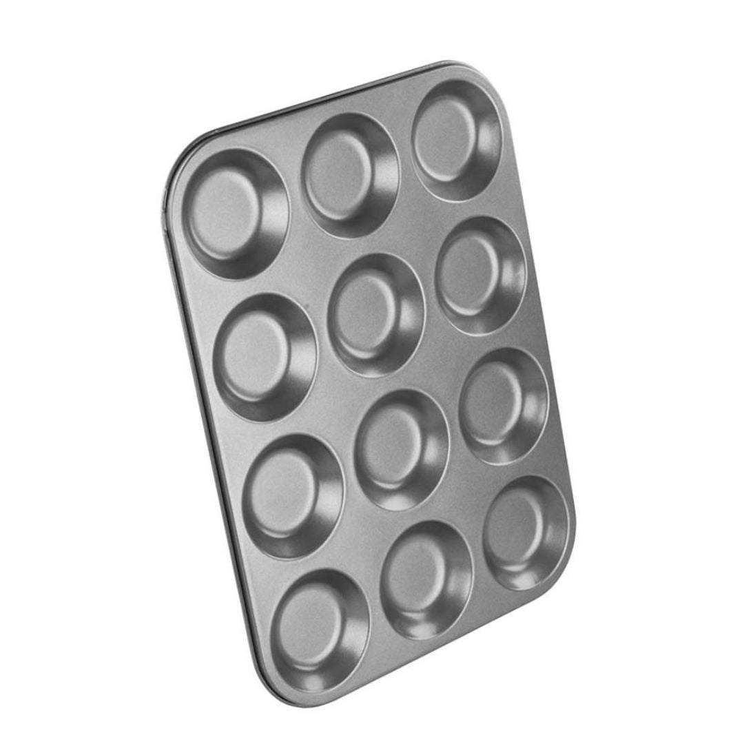 CHEFAID 12 Cup Shallow Bun Tin, Model 10E10285