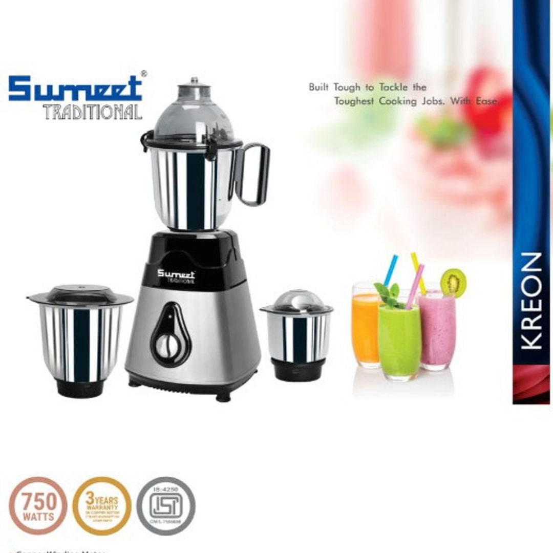 Sumeet Traditional Kreon Mixer, 3 Jar, 750W