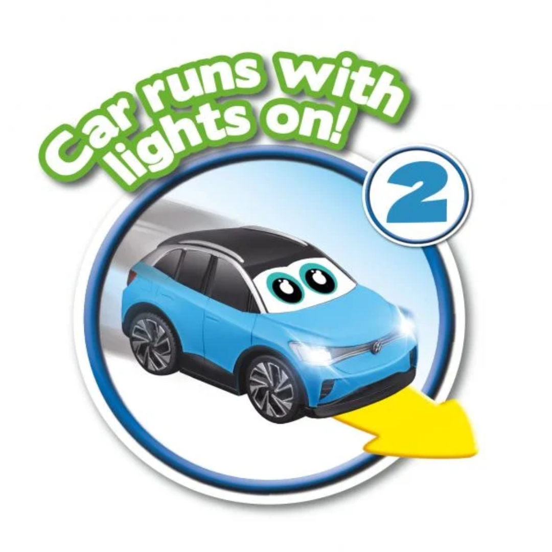 BBJunior Volkswagen Charge & Go Car, Toy Car With Press And Charge Option With Light, 13.5cm