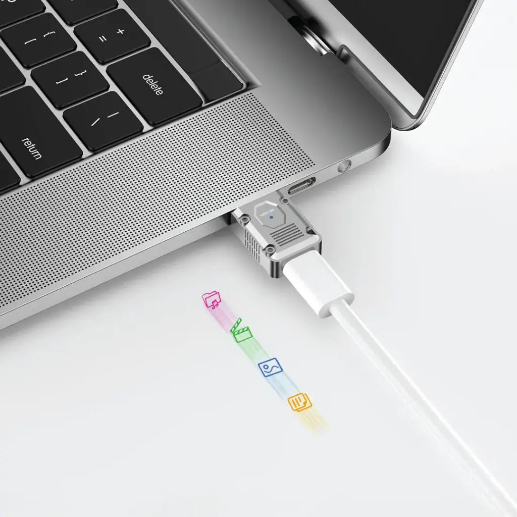 Green Lion USB-A to USB-C OTG Adapter, 120W PD, 10Gbps High-Speed Data, Silver