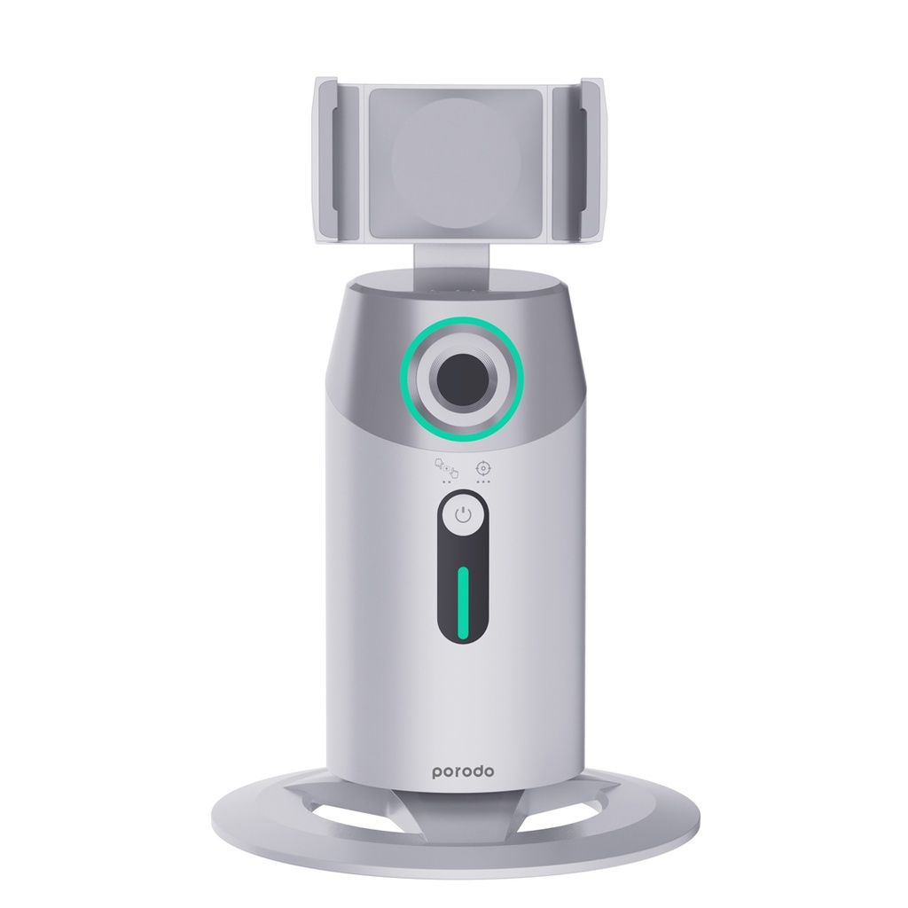 Porodo Gimbal with AI Face Tracking, Gesture Recognition & Remote Controller, PD-GAIFTGR-WH, White