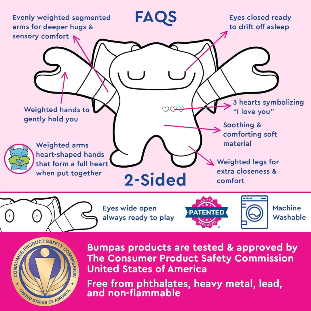 Bumpas Lucky the Weighted Plush Toy, 35.6 cm, 1.4kg, 3+ Years
