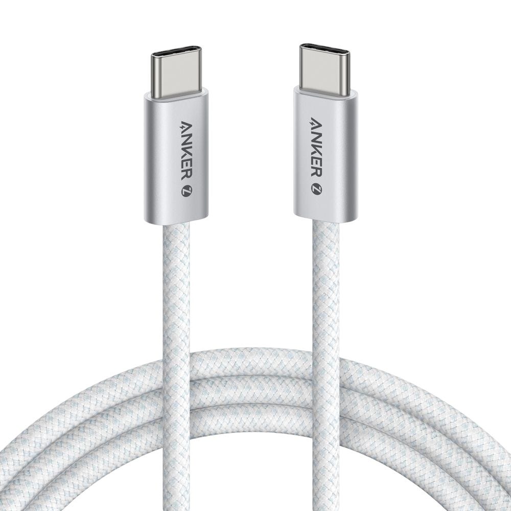 Anker Zolo 240W USB-C to USB-C Braided Cable 1m, White
