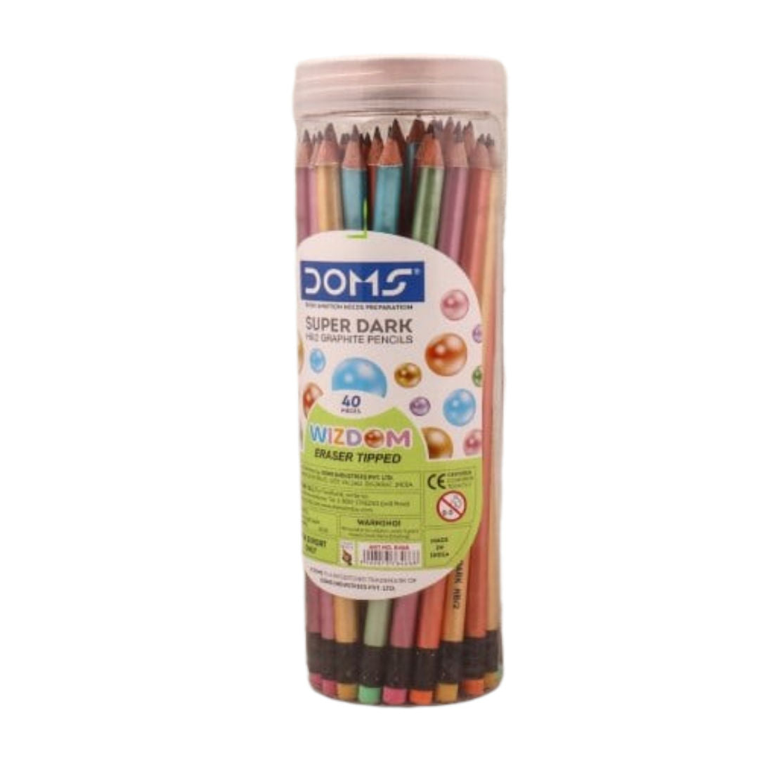 DOMS 40 Pieces HB2 Wizdom Pencils Jar 8466