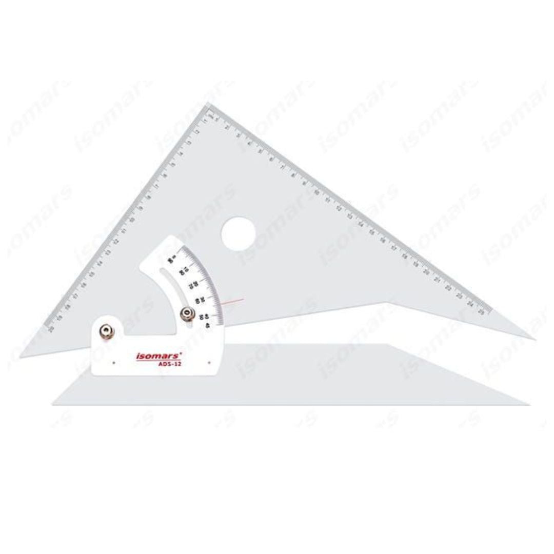isomars Adjustable Acrylic Set Square, 30cm, ADS2M12
