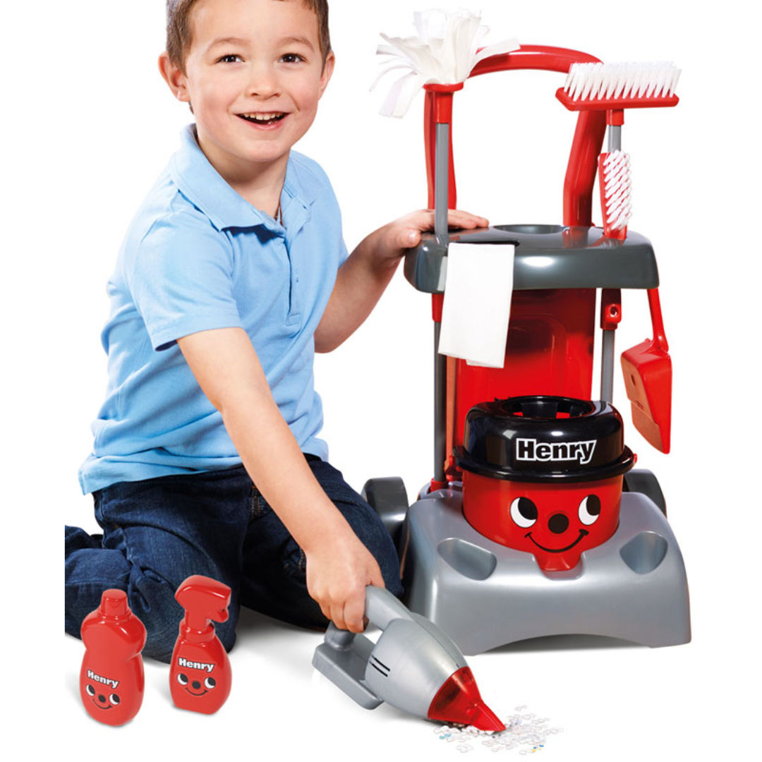 Casdon Henry Deluxe Cleaning Trolley Set Red, 3+ years