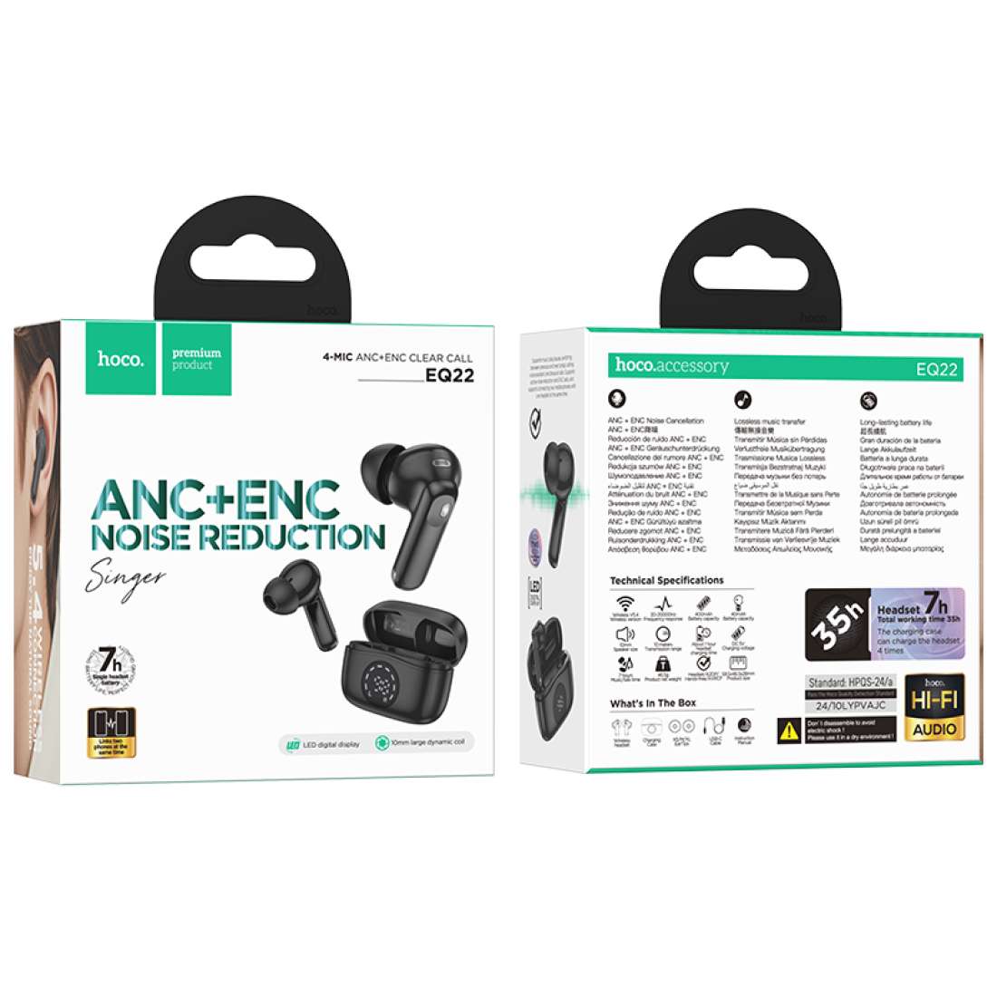 Hoco EQ22 Singer true wireless ANC+ENC noise reduction BT headset