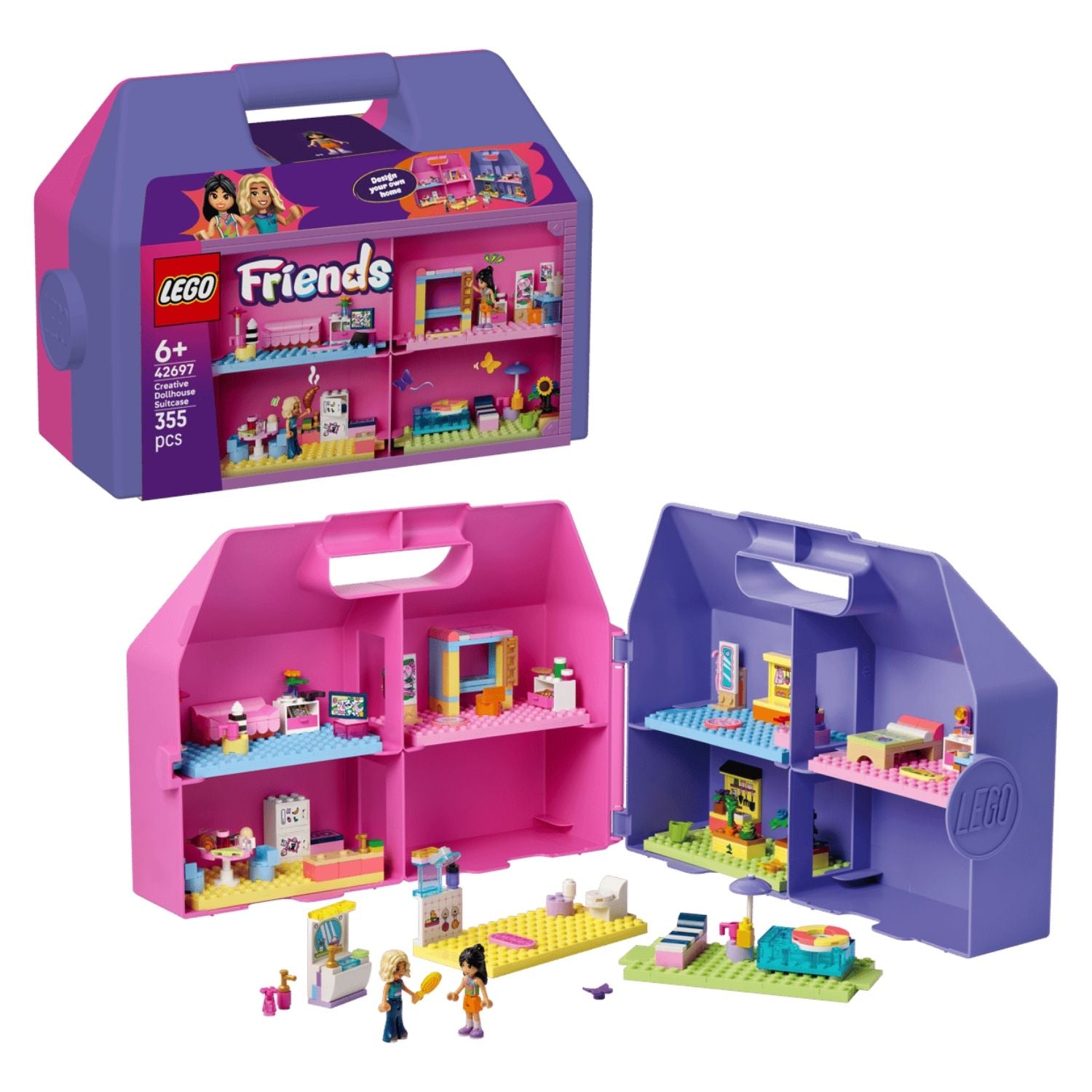 LEGO Friends 42697 Creative Dollhouse Suitcase Building Toy Set, 355 Pieces for Girls Ages 6 Years and Above