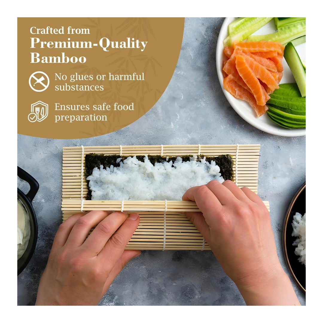 RSC Bamboo Sushi Mat 22 x 24 cm Rolling Mat for Sushi & Maki, P24-391
