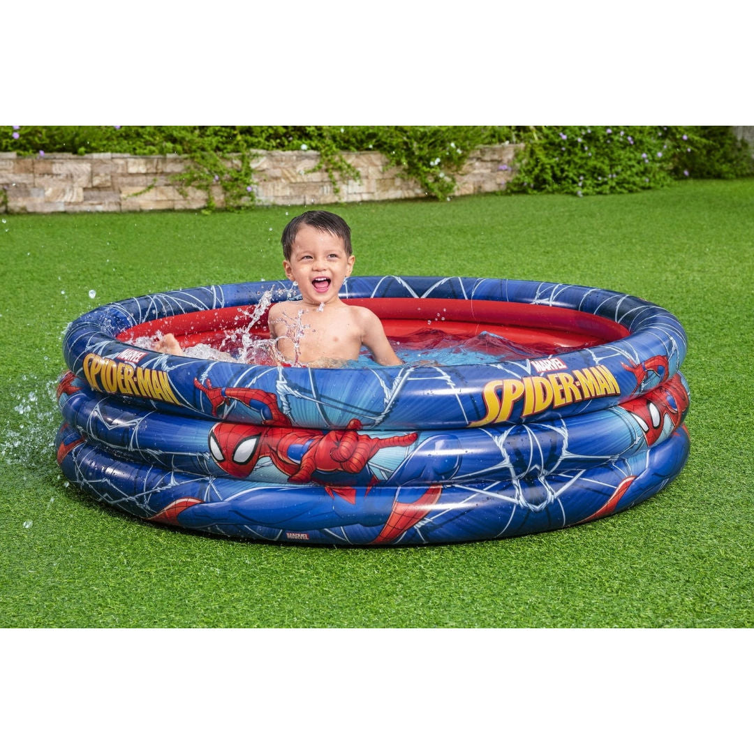 Bestway Spider-Man Inflatable 3-Ring Pool 122 x 30cm, 2+ years