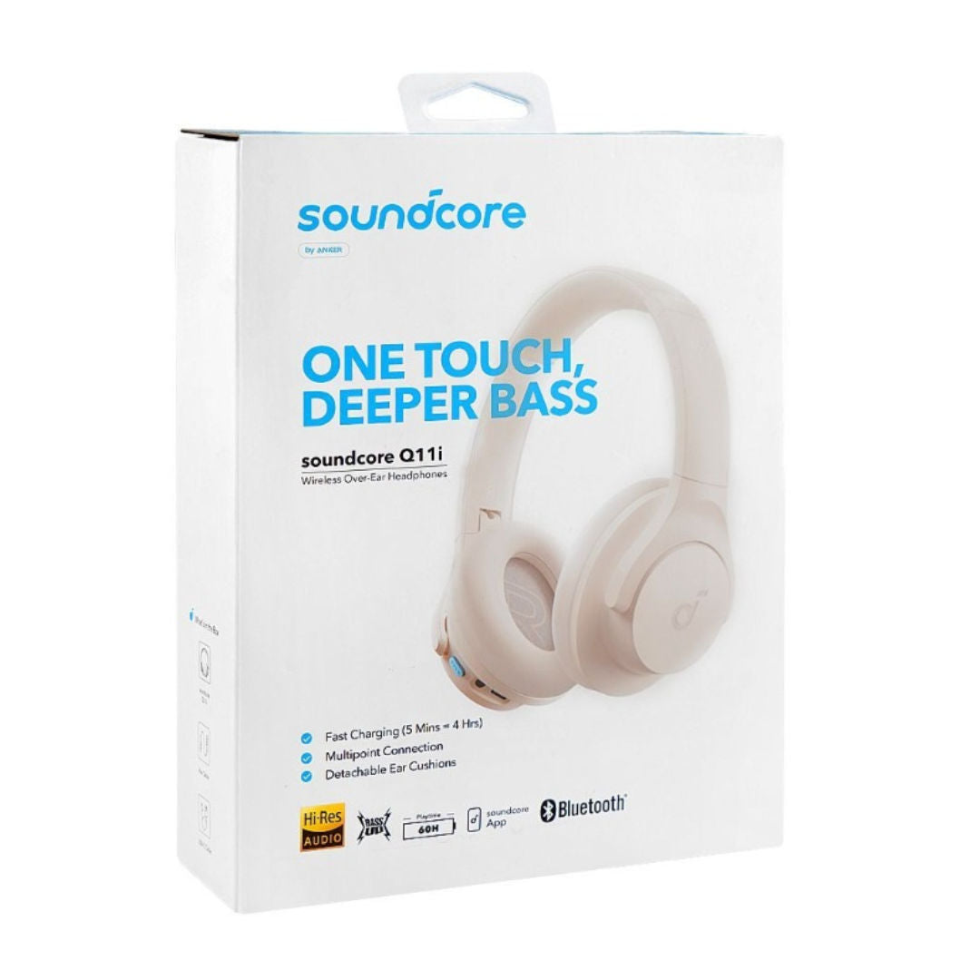 Anker Soundcore Q11i Wireless Over-Ear Bluetooth Headphones, White