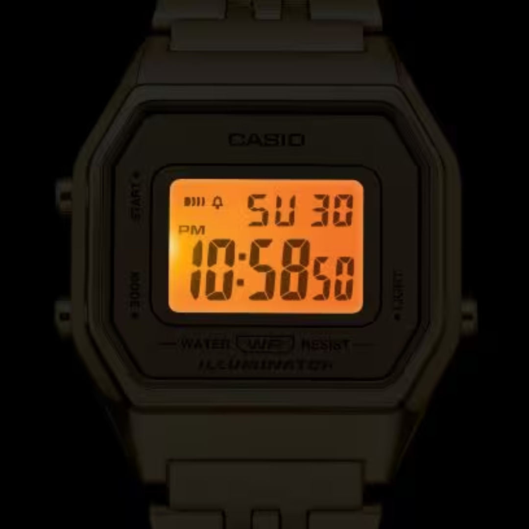 Casio Women's Digital Gold Dial Watch, LA680WGA Series