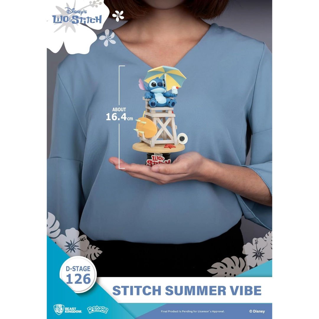 Beast Kingdom D-Stage Disney Lilo & Stitch Stitch Summer Vibe D-Stage 126 Diorama Toy 16.4cm, 15+ years