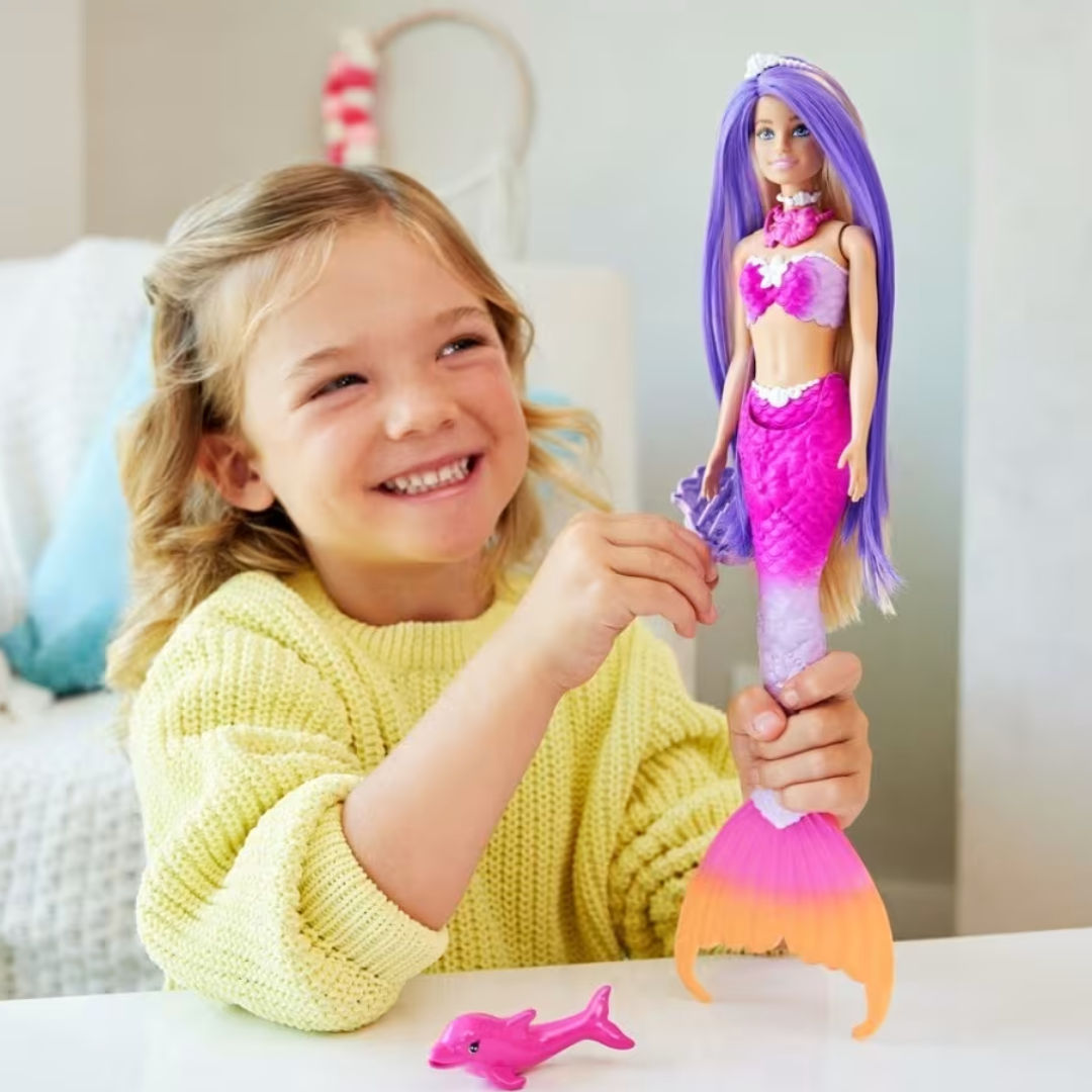 Barbie Malibu Color Changing Mermaid Doll with Accessories, 3+ Years
