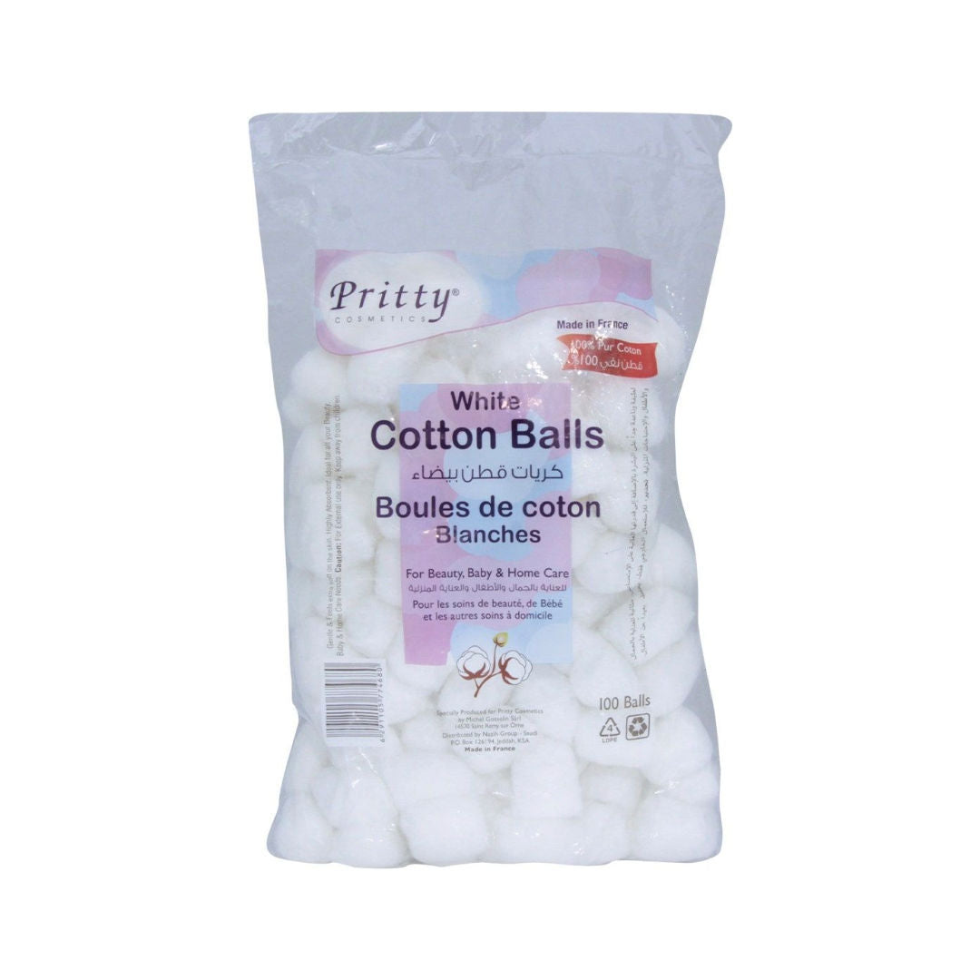 Pritty Cosmetics Cotton Balls, 100 Pieces