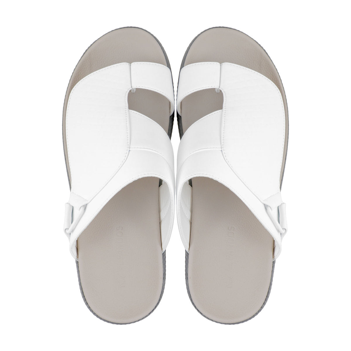 AL FANOOS Men's Arabic Style Sandals with PU Leather Upper, EVA Cushioning & TPR Sole, AFNMN0000908WHT